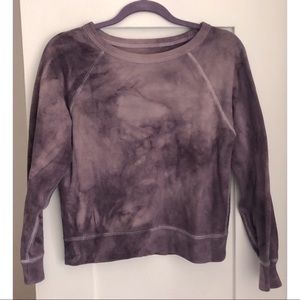 Tie Dyed Everlane Sweatshirt Purple 100% Cotton Crew Neck Raglan